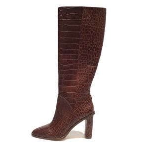 NWOB VINCE CAMUTO CROC EMBOSSED BOOTS